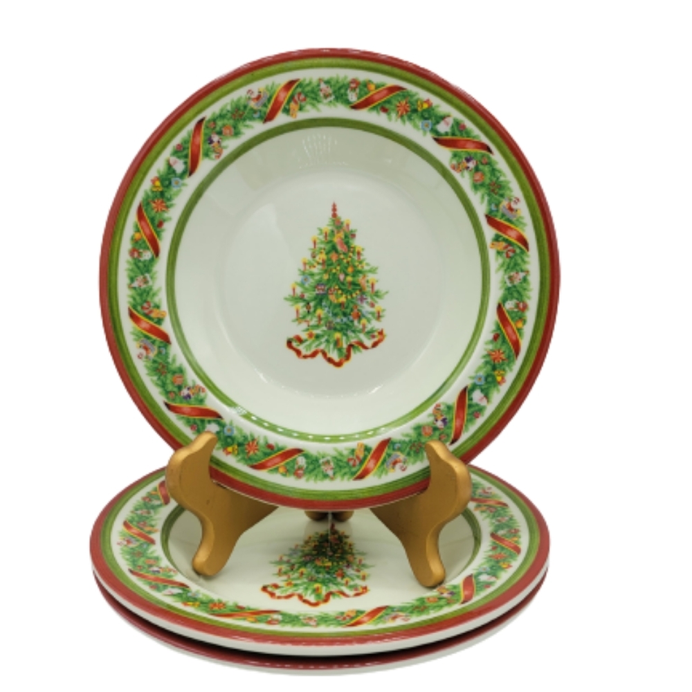Christopher Radko Christopher's Tree Christmas Soup Bowls Set of 3 Retired Vtg